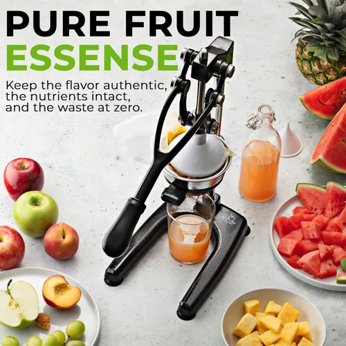 Miniatura 9 de Zulay Kitchen Puplerizer Exprimidor de hierro fundido 9 en 1, exprimidor manual de servicio pesado fácil de limpiar con accesorio prensatelas