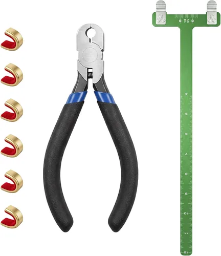 Miniatura 10 de Zonon Alicates para Puntos de Encoque de Cuerda de Arco, Juego de Cuerdas de Encoque, Regla Cuadrada de Arco en Forma de T, Alicates con Hebilla