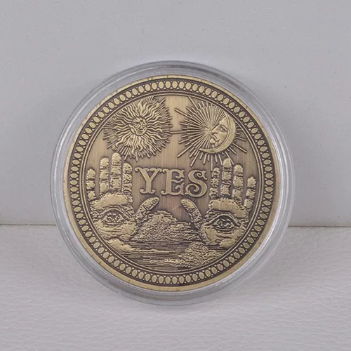 Miniatura 5 de Moneda de Desafío, Moneda de adivinación sí, no (bronce)