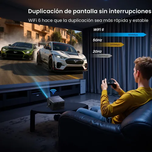 Miniatura 8 de Proyector para exteriores de Google TV con licencia oficial de 2000 ANSI 4K Full HD, proyector inteligente con WiFi y Bluetooth