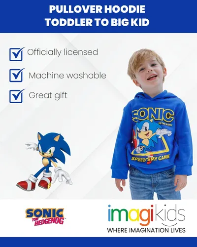 Miniatura 3 de SEGA Sonic the Hedgehog Tails Knuckles - Sudadera con capucha para niños pequeños y grandes