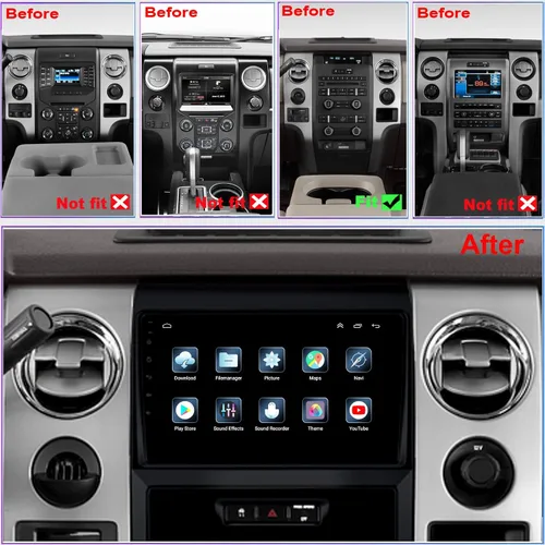 Miniatura 2 de Para Ford F150 actualización de radio 2013 2014, reemplazo de navegación estéreo Android, pantalla táctil QLED, CPU de 8 núcleos, compatible