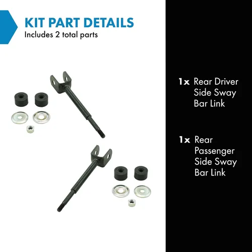 Miniatura 2 de TRQ Juego de 2 barras estabilizadoras para el lado del conductor y del pasajero, compatible con Toyota Land Cruiser 99-07 Lexus LX470 1998 Toyota