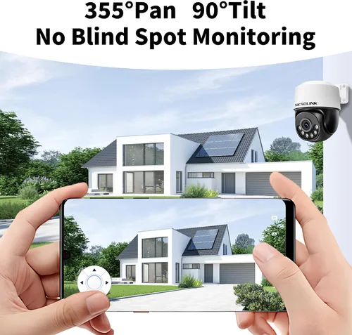 Miniatura 3 de Cámara domo POE PTZ de 5 MP para exteriores, 2592 × 1944 HD, inclinación de 355° Pan 90°, detección humana AI y seguimiento automático, visión