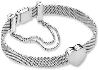 Miniatura 2 de Juego de pulsera de plata de ley 925 real de oro rosa con reflejos originales para mujer pulsera de abalorios joyería de bricolaje
