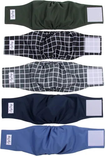 JoyDaog Bandas reutilizables para el vientre para perros machos Pañales, paquete de 5 pañales lavables de primera calidad para perros machos,