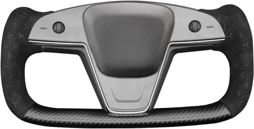 Miniatura 22 de MEWANT Funda de Volante de Athsuede con Costura Manual en Negro 9040 para Tesla Model S Yoke 2021-2023 Model X 2021-2023