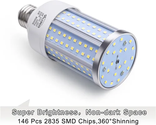 Miniatura 3 de Bombilla LED de maíz de 30 W (equivalente a 200 W), luz diurna, base estándar E26, paquete de 2