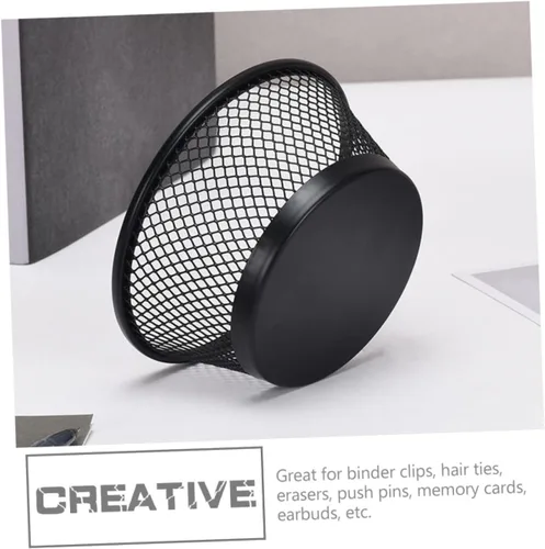 Miniatura 2 de YARNOW Organizador de mesa de cubo de almacenamiento con clip de papel, organizador de cajones de escritorio de oficina, negro, soporte