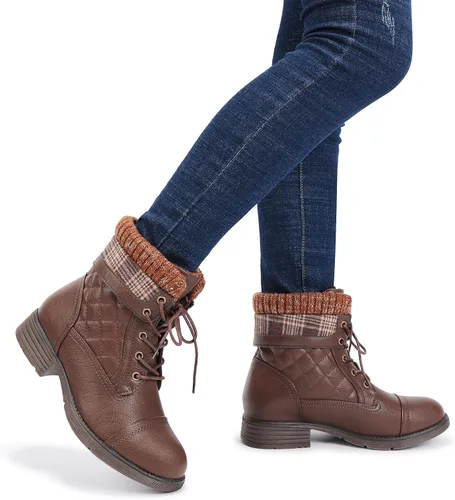 Miniatura 49 de STQ Botas de combate con cordones para mujer