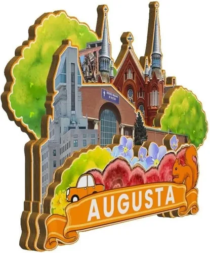 Miniatura 2 de Augusta Georgia - Imán de madera para nevera, diseño 3D, recuerdos coleccionables, decoración hecha a mano, 2651