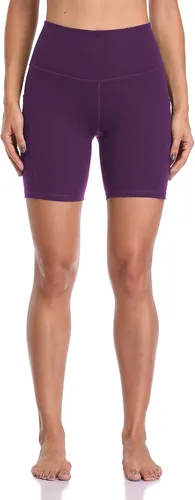 Colorfulkoala - Pantalones cortos tipo biker para yoga y entrenamiento, de talle alto y con bolsillos, con entrepierna de 6 pulgadas, para mujer