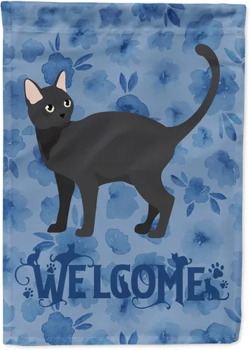 Miniatura 90 de Caroline's Treasures CK4813CHF - Bandera de bienvenida con gato abisinio azul, manga grande, para porche, para colgar en la pared, poliéster