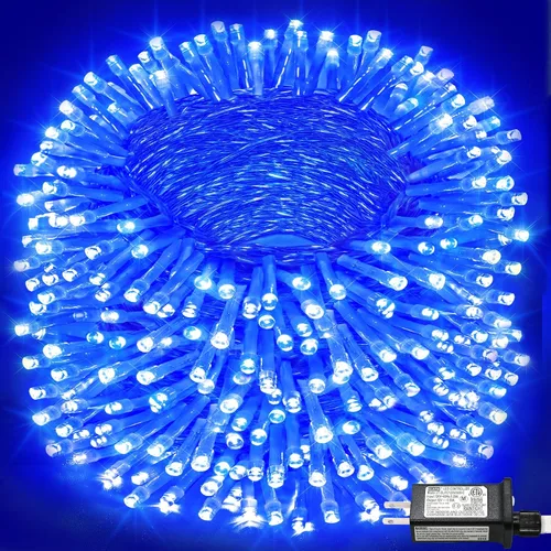 Miniatura 11 de Tira de 200 luces LED de 66 pies para exteriores, luces de Navidad conectables para interiores, cable transparente, impermeable, 8 modos de luces