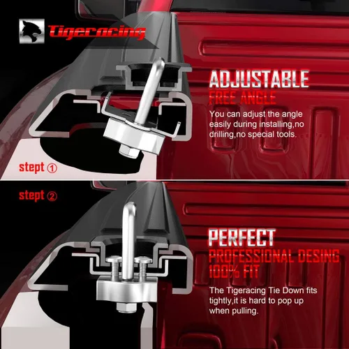 Miniatura 3 de Anclajes de amarre retráctiles para caja de camioneta, anillo en D lateral compatible con F150 2015-2026 / 2017-2026 F250 F350 Super Duty / Raptor
