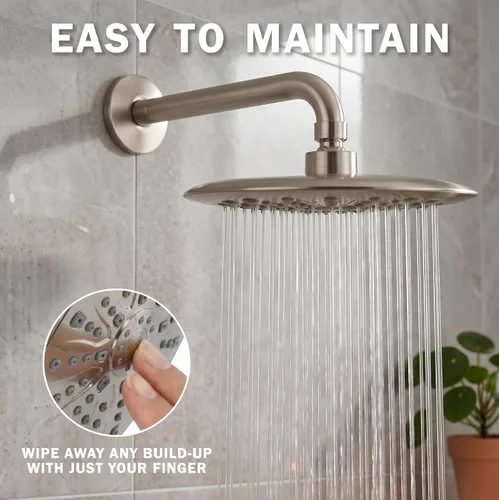Miniatura 6 de Aqua Elegante cabezal de regadera de lujo de 9 pulg. – La mejor regadera con caída de lluvia e inyección de aire