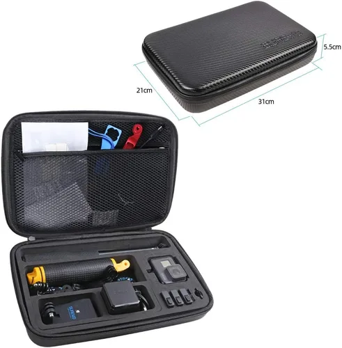 Miniatura 6 de Funda de transporte impermeable compatible con GoPro Hero 13/12/11/10/9/8/7/(2018)/6/5 Negro, DJI osmo action, AKASO/Campark/YI Action Camera y más