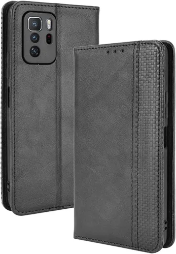 Miniatura 2 de Jielangxin Keji Funda para Xiaomi Poco X3 GT Caso,Funda para Xiaomi Redmi Note 10 Pro 5G/Poco X3 GT Funda de cuero PU Flip Cover Negro