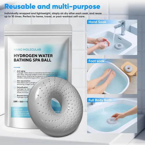 Miniatura 3 de Bombas de bola de baño de hidrógeno para aliviar los músculos y el estrés, bombas de hidrógeno molecular H2 para spa y remojo de agua rica