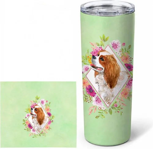 Miniatura 250 de Caroline's Treasures CK4270TBL20 - Vaso delgado de acero inoxidable de 20 onzas con aislamiento al vacío de doble pared, reutilizable