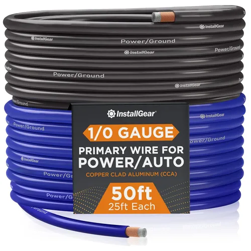 Miniatura 10 de InstallGear Cable de tierra de aluminio recubierto de cobre calibre 1/0 (25 pies) CAA - Cable principal automotriz, cable de alimentación y tierra