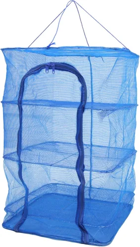 Miniatura 10 de Jaula de pescado plegable Estante de secado de peces Estante colgante para secadora colgante para lavandería Camarones Red de secado de peces Red