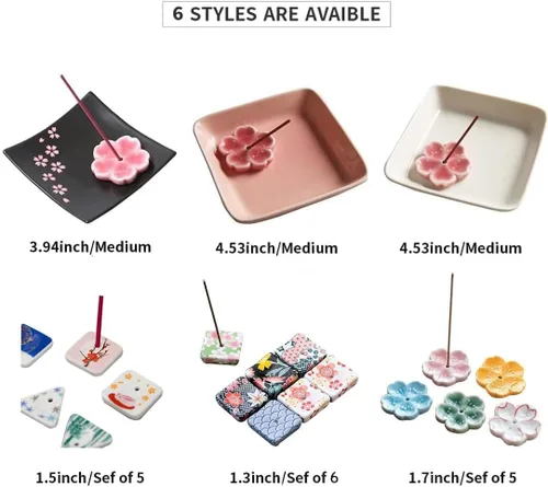 Miniatura 4 de Soporte de cerámica japonesa hecho a mano para incienso o quemador de incienso, bandeja única para recoger cenizas y regalo decorativo, decoración