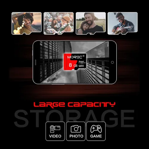 Miniatura 5 de Paquete de 2 tarjetas micro SD de 8 GB con adaptador SD tarjeta de memoria de alta velocidad, tarjeta TF de memoria C10 A1 para cámara/Dash
