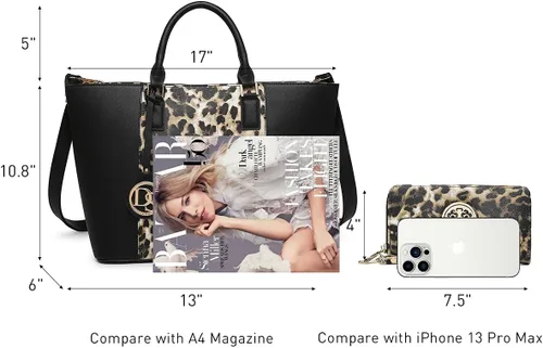 Miniatura 42 de Dasein Satchel Purse Handbag for Women Large Shoulder Work Tote Bag With Matching Wallet