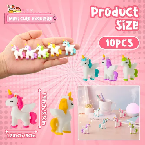 Miniatura 2 de Thyle 10 piezas de mini figuras de unicornio en miniatura para decoración de pasteles, figura de caballo volador para bricolaje, paisaje de musgo