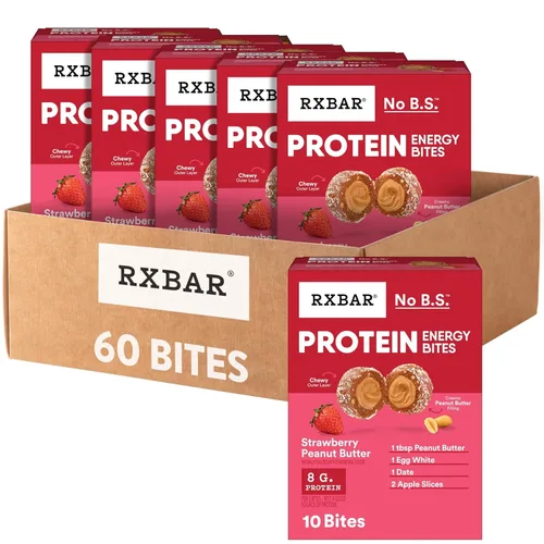Miniatura 12 de RXBAR Protein Energy Bites, bolas de proteína sin gluten, mantequilla de maní y fresa, caja de 21.1 onzas (24 bocados)