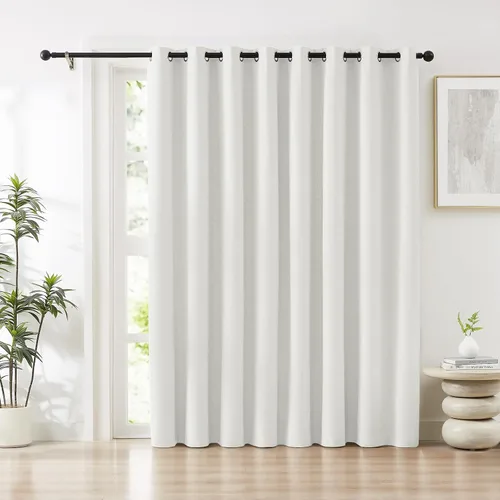 Miniatura 28 de Cortinas opacas de lino beige Melodieux de 63 pulgadas de largo para dormitorio, sala de estar, 100% cortinas con ojales para bloquear la luz
