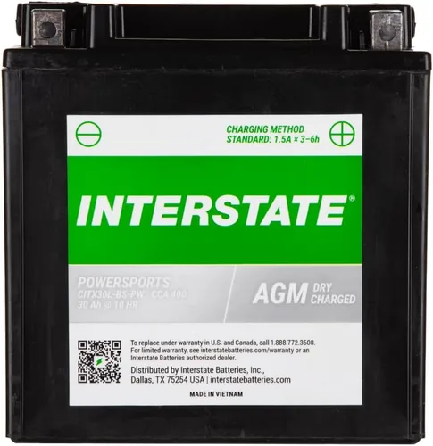 Miniatura 15 de Interstate Batteries YTX14-BS - Batería de 12 V y 12 Ah para deportes motorizados, 200CCA AGM, repuesto recargable para motocicletas, cuatrimotos