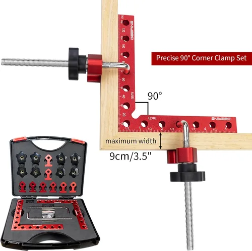 Miniatura 4 de Paquete de 4 abrazaderas de esquina de 90 grados de 5.5 pulgadas para carpintería Aluminum Alloy Positioning Squares, Clamping Right Angle Clamps
