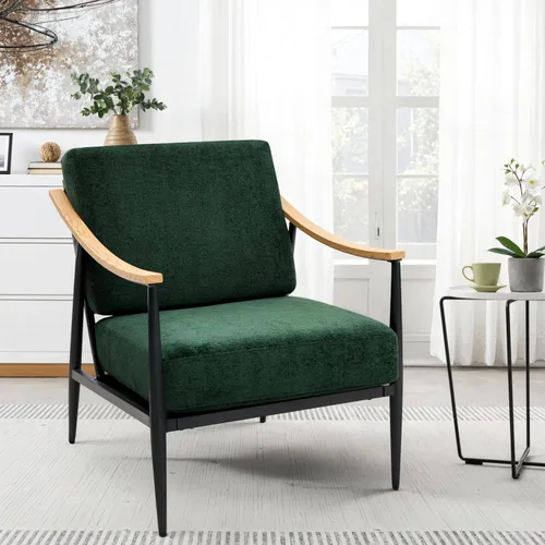 Miniatura 10 de RNKSFX Silla decorativa moderna para sala de estar, dormitorio, sillón de mediados de siglo, silla tapizada para oficina, cómoda silla de espera
