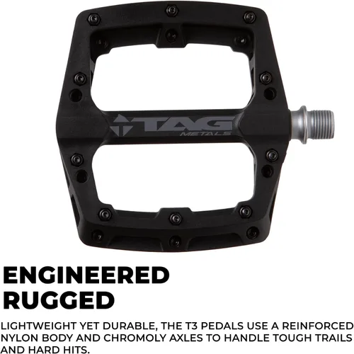 Miniatura 3 de T3 Nylon MTB Pedals 9/16" Axle – Durable, Lightweight Platform Pedals with Anti-Slip Pins, Ideal for Mountain Biking and BMX