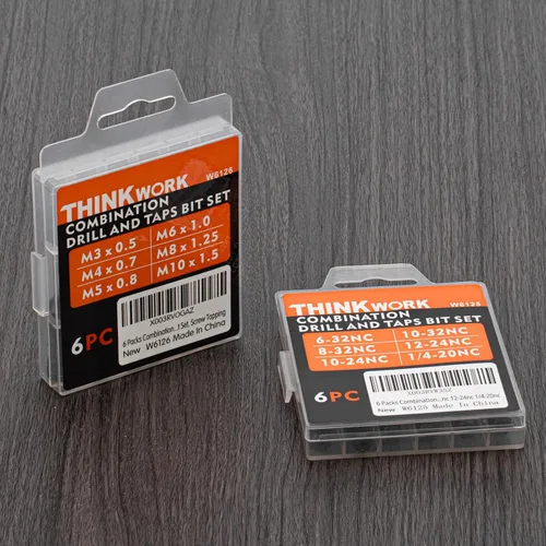 Miniatura 9 de THINKWORK Juego de brocas combinadas, 6 piezas 3 en 1 con revestimiento de titanio negro antióxido, herramienta de broca de rosca con punta de rosca