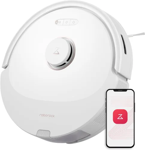 roborock Q8 Max Robot aspirador y limpiador de trapeador, cepillo DuoRoll, 5500Pa fuerte succión, navegación Lidar, evitar obstáculos, blanco