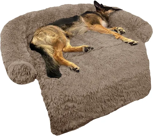 Miniatura 72 de Cama calmante para perro, tapete de felpa esponjoso para perros con protector de muebles con funda extraíble lavable para perros y gatos grandes
