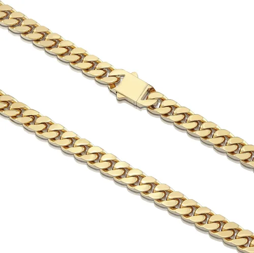 Miniatura 6 de GUQILA Pulsera de eslabones cubanos para hombre, 0.315in0.394in0.472in, pulseras de cadena de eslabones cubanos chapados en oro de 18 quilates
