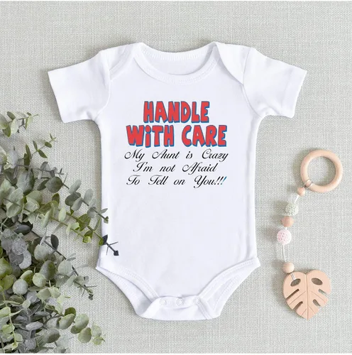 Miniatura 5 de TripleBDesigns Handle with Care my Aunt is Crazy I'm not Afraid to tell on you! Divertido mameluco para bebé