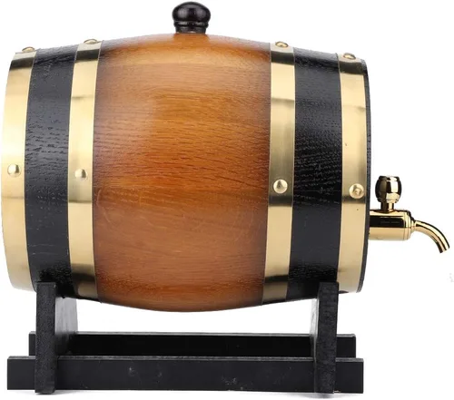 Dispensador de barril de whisky de 3 L de gran capacidad, barril de madera de roble envejecido, contenedor de almacenamiento de barril de vino tinto