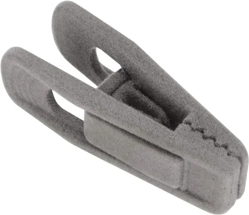 Miniatura 6 de Paquete de 20 clips de terciopelo para colgar pantalones grises, clips de terciopelo fuertes, perfectos para perchas finas de terciopelo (gris)
