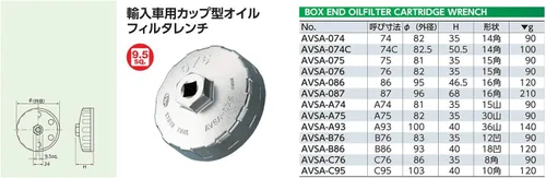 Miniatura 2 de Kyoto Tools (KTC) AVSA-A74 - Llave para filtro de aceite