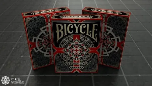 Miniatura 2 de Baraja de póquer estándar de las cartas carmesí de la fortaleza de la bicicleta por Gamblers Warehouse