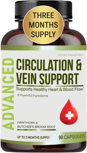Mejores Suplementos para la Circulación Sanguínea y Apoyo Venoso - Flujo Sanguíneo, Circulación en las Piernas, Salud del Corazón y Venas Varicosas.