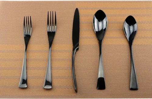 Juego de cubiertos de acero inoxidable 18/10, 20 piezas, para 4 cubiertos de acero inoxidable, incluye cuchillo, tenedor, cuchara, apto para