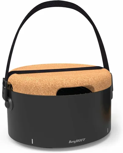 Miniatura 2 de BergHOFF LEO - Parrilla portátil para barbacoa de mesa con base resistente al calor, correa fácil de transportar y asas desmontables, elementos Negro
