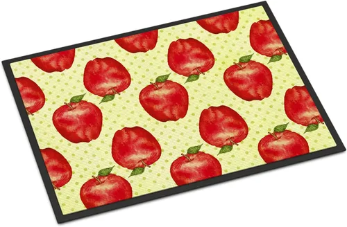 Caroline's Treasures BB7516JMAT - Tapete de acuarela de manzanas y lunares, 24 x 36 pulgadas, tapete para puerta delantera, para interiores y