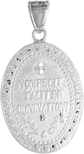 Miniatura 2 de Medalla de plata de ley de 1 316 pulgadas con diseño de Nuestra Señora de Guadalupe